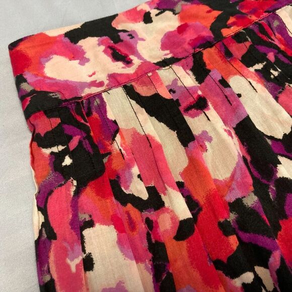 Madison Skirt 100% Cotton PS Petite Small Pink Abstract Floral Smocked Waist - Picture 4 of 9